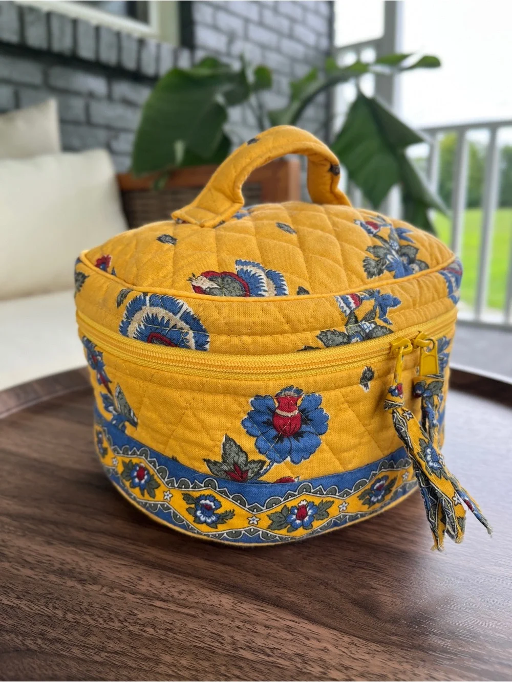 Vera Bradley French Yellow Cosmetic Case